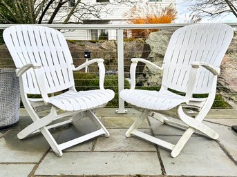 A Pair Of Allibert French Deck Chairs