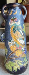 Magnificent Antique Ca.1902 Art Nouveau REISSNER STALLMACHER & KESSEL 'OWL' Floor Vase- NO SHIPPING