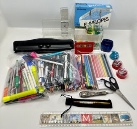 Office Supplies Including Swarovski Crystal Pen & New In Box Danish Color Pencils