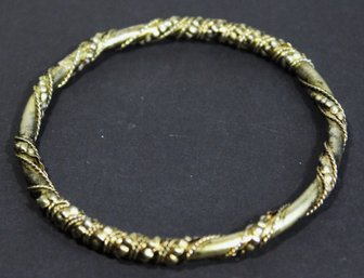 Vintage Gilt Brass Hand Crafted Bangle Bracelet