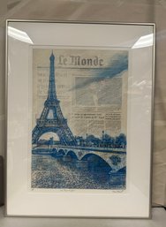 Tom Matt Framed Artist's Proof - Le Monde - La Tour Eiffel - Hand Signed In Pencil By Tom Matt.  TA-WA-D