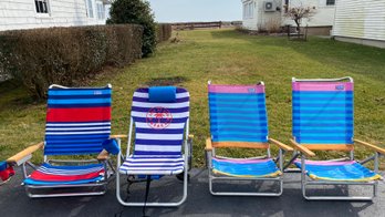 A Quartet Of Beach Chairs (1) Back Pack Style