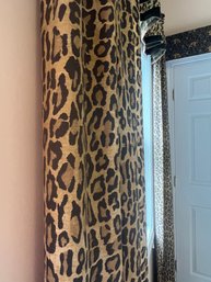 Custom Cheetah Print Window Treatments - Panels & Valance