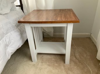 White And Wood Side Table
