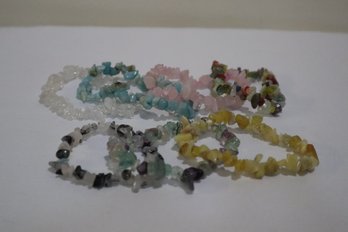 Semi-precious Stones Stretch Bracelet Lot (7)