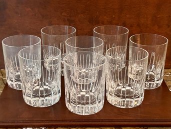 Set Of Eight Baccarat Crystal Double Old Fashioned Rotary Glasses