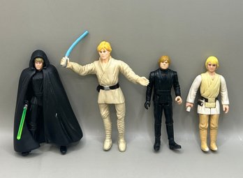 4 Star Wars Luke Skywalker Figures: 96 Jedi Knight, 93 Bendable, 83 Jedi Knight, & 77 Farmboy