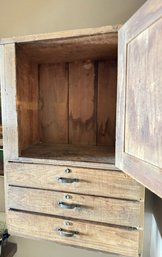 Antique Oak Hanging Spice Cabinet