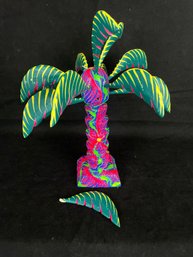 Hand-carved And Painted Palm Tree Created In Oaxaca, Mexico