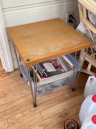 MCM WOOD AND METAL SIDE TABLE