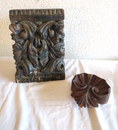 2 Carved Wood Architectural Elements