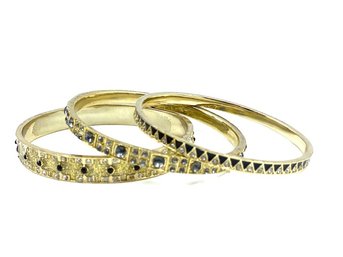 Trio Of Goldtone Embellished Bangle Bracelets