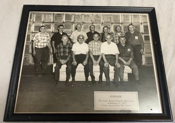 Framed 1971 Studebaker 'The Last Dozen Hourly Employees' Photograph