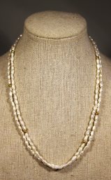 Genuine Freshwater Pearl Double Strand Necklace Choker  16' Long