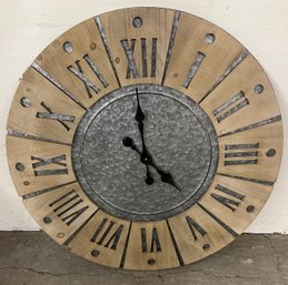 Battery Operated Wood And Metal Clock Face