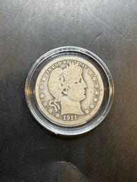 1911 Barber Silver Quarter