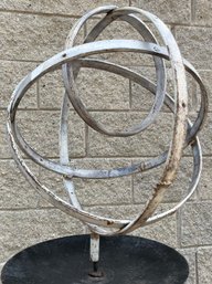 HandMade Astrolabe Celestial Sculpture - Garden Ornament - 6 Ft Tall X 19 In Diameter - 17 In Diameter Base