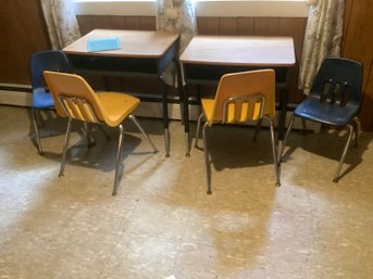 Pair Of School Desks And Chairs