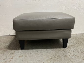 Grey Vinyl Ottoman