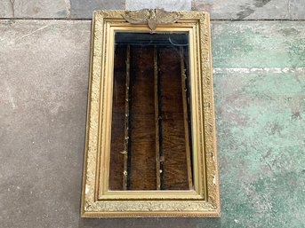 An Antique Gilt And Plaster Framed Mirror With Federal Eagle Motif