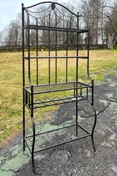 An Iron Baker's Rack With Bar/Wine Storage