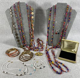 Jewelry - Bangle Bracelets, Beaded Choker/bracelets, Multicolor Bead Necklaces, Terryberry VNA Pin (sterling)