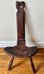 Antique Primitive Carved Wood Birthing Stool