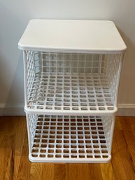 Yaffa Blocks Plastic Storage Bins Crate 2 Shelf Basic Line White