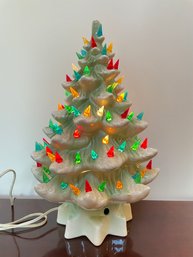 16' Tall, Vintage Ceramic Illuminated Christmas Tree.