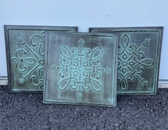 Trio Of Embossed Metal Wall Decor