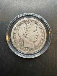 1914 Barber Silver Quarter