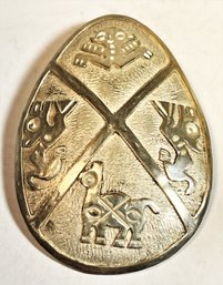 Large Peruvian Sterling Silver Pendant Having Llama