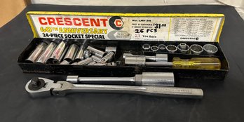 Crescent 60th Anniversary 24 Piece Socket Special No. LMT 24, Forged In USA In Original Box. KSS/A3