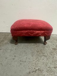 Red Upholstered Ottoman