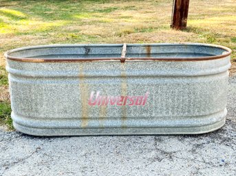 A Large Vintage Galvanized Steel Trough