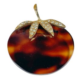 Signed Vintage Coro Craft Fruit Brooch W Lucite Plastic Signed