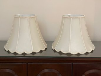 Vintage Scalloped Lamp Shades- A Pair