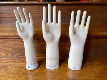 Vintage Porcelain Glove Molds From General Porcelain Manufacturing Company, Trenton NJ