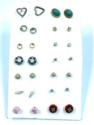 Index Card Sized Cardstock Holding 14 Pairs Of Stud Earrings