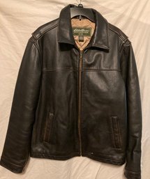 Eddie Bauer Men's Brown Leather Jacket Size Large