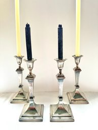 Tall & Beautifully Made Silver Plate Candle Holders