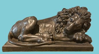 Large Cast Resin Sleeping Lion