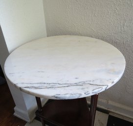 Triangular Drop Leaf Side Table With Italian Marble Top