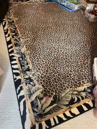 Low Pile Area Rug With Cheetah/leopard/zebra Print