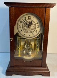 Wooden Clock With Gold Features