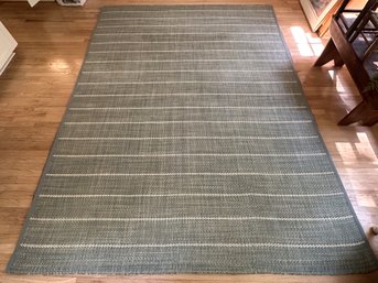 A Quality Custom Rug In Blue, Green & Cream Tones By Elizabeth Eakins, 10'x7'3'