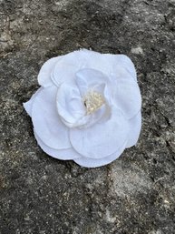 AUTHENTICATED Chanel White Flower Pin