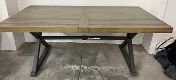 Contemporary Patio Table With Metal Base