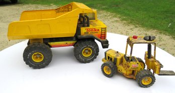 2 Vintage Tonka Turbo Diesel Dump Truck And Fork Lift Toys