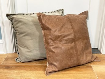 Luxe Leather And Velvet Accent Pillows